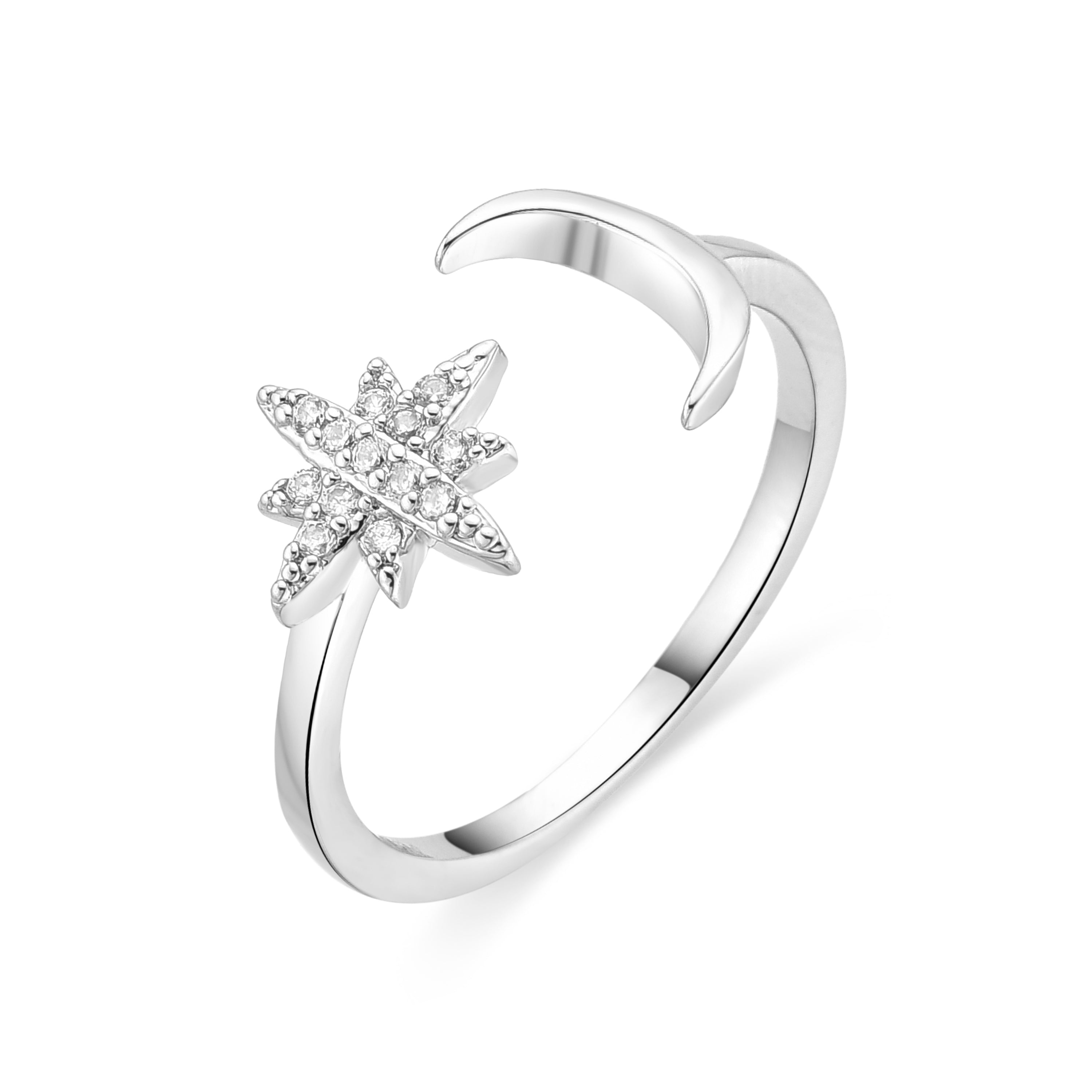 Anillo de Circonita Brillante acabado en rodio - Kahyp