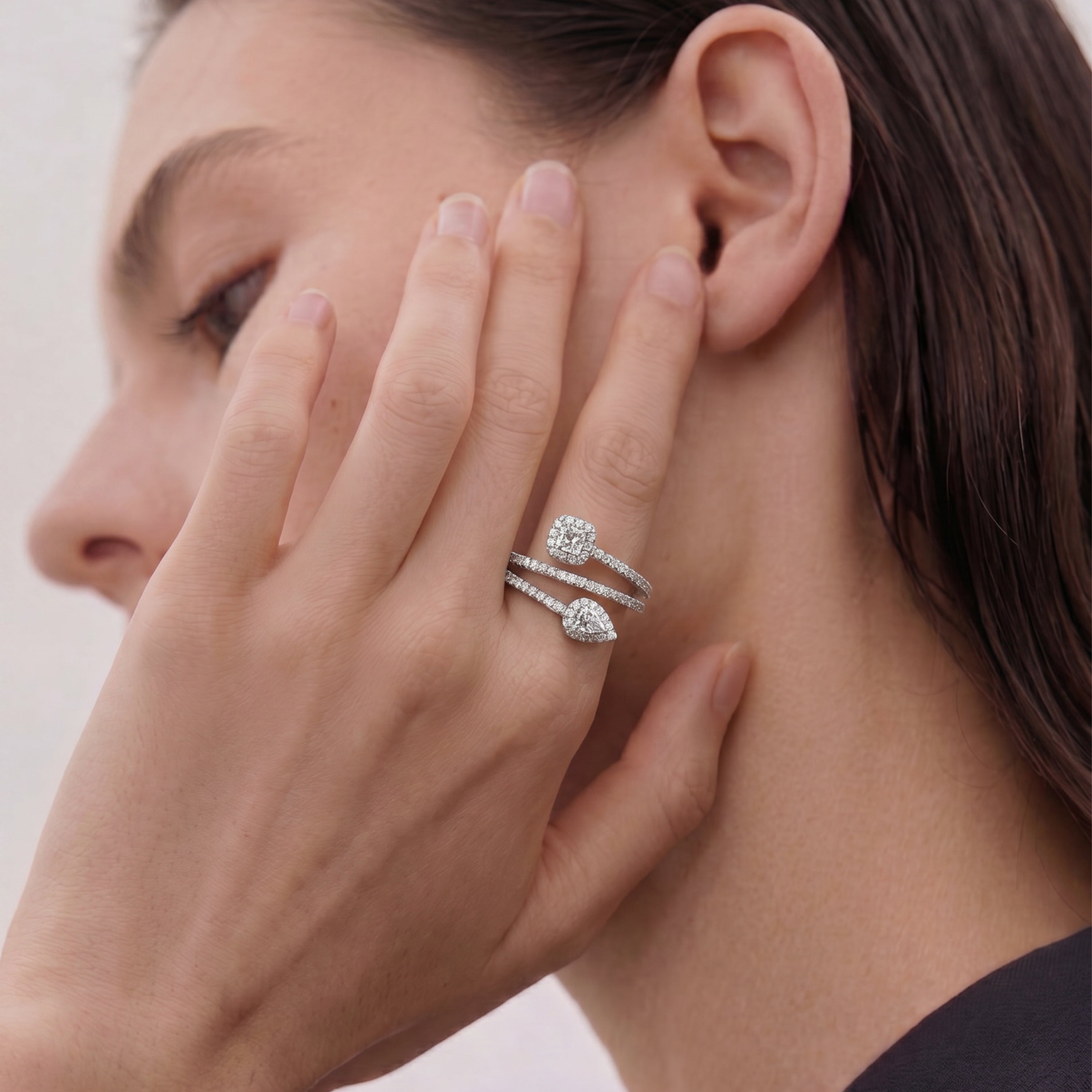 Anillo de Circonita Brillante Acabado En Plata - Rinmi