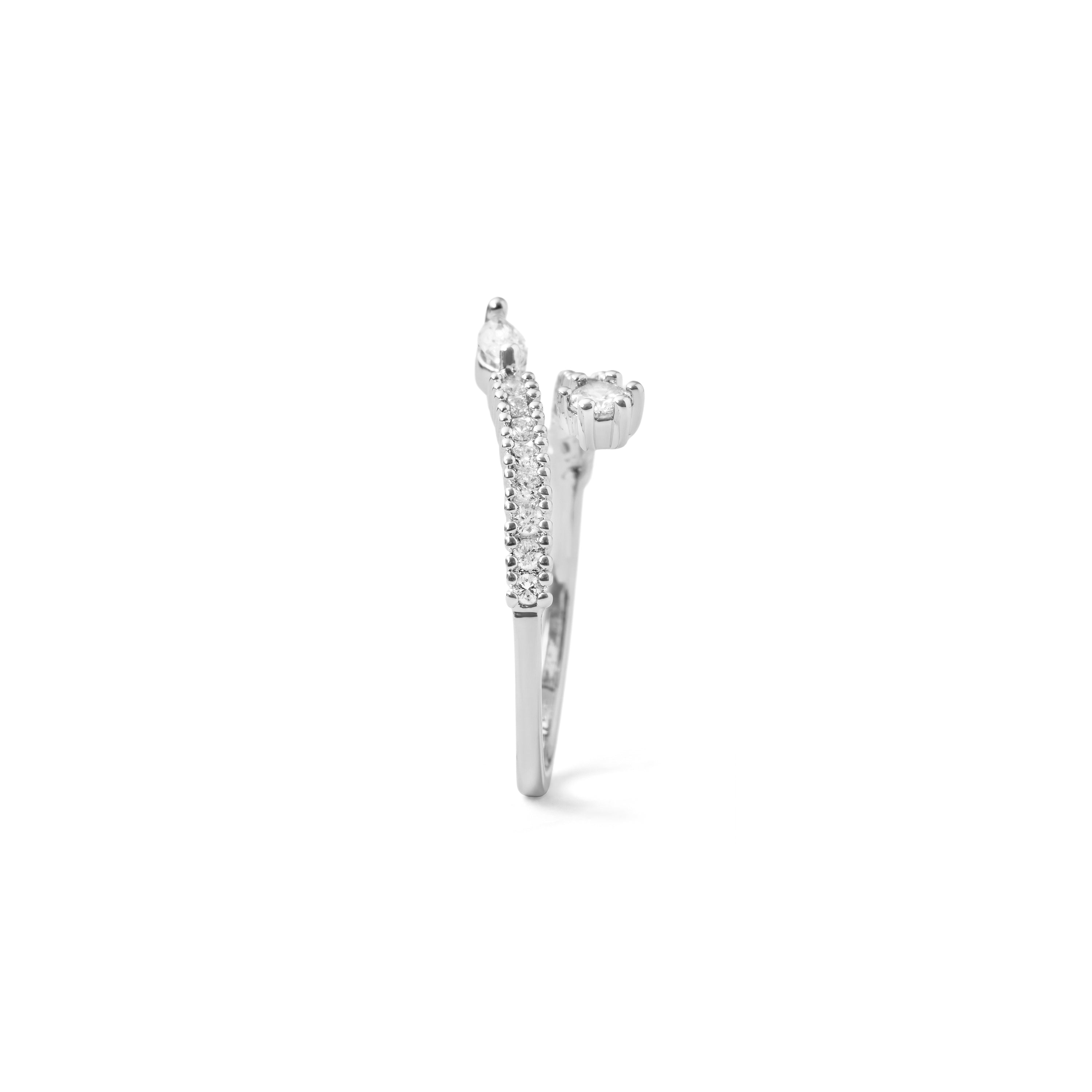 White Pearl Ring Finished in Silver - Rinmi