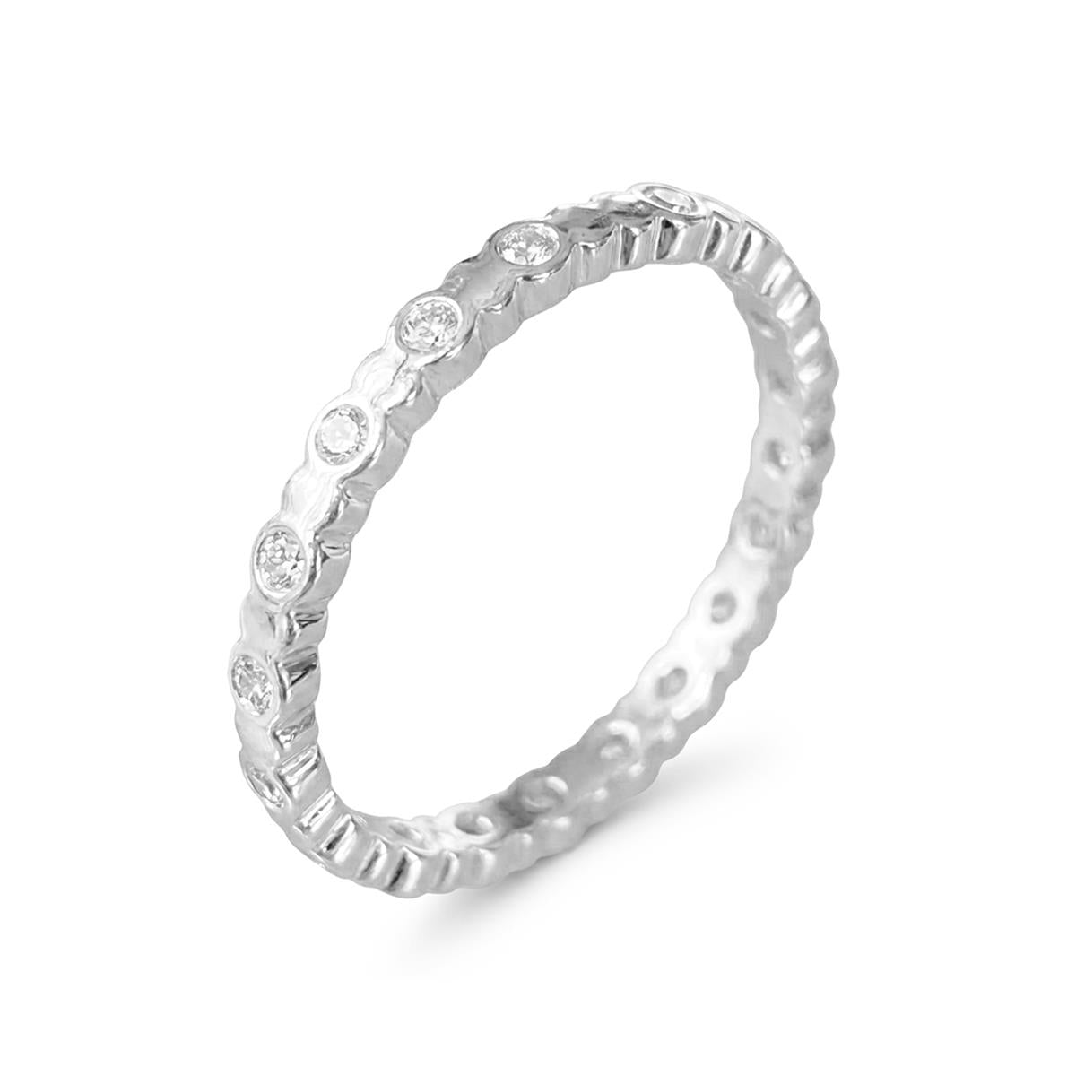 Anel de Zircónia Brilhante com acabamento em ouro amarelo de 18k - Hagoe