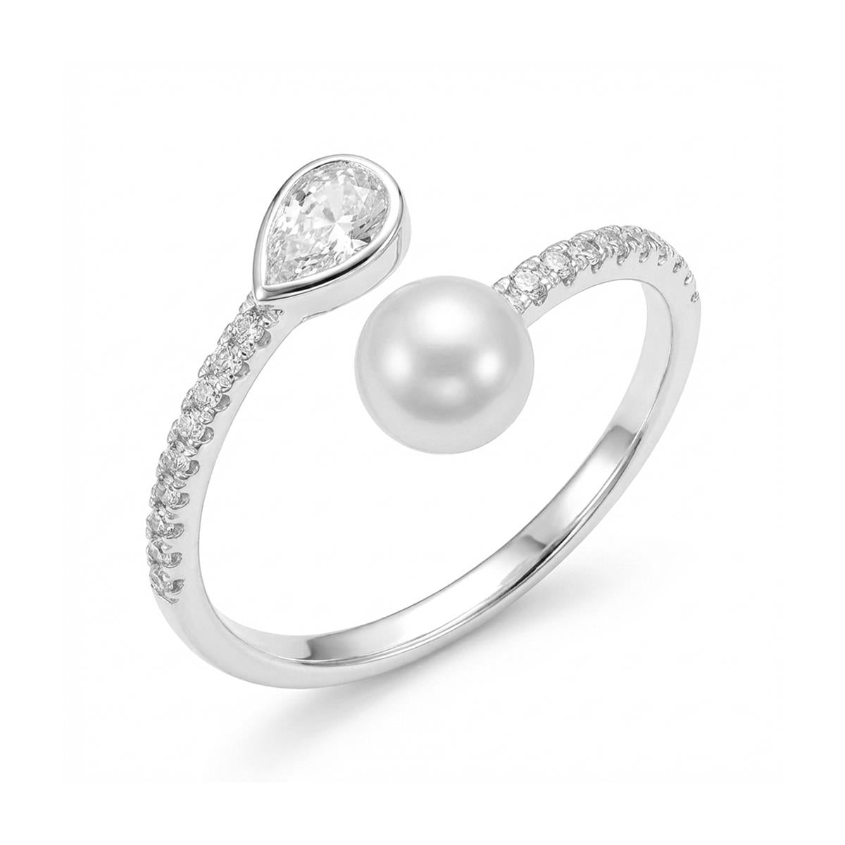 Bague en oxyde de zirconium brillant finition or jaune 18 carats - Hagoe