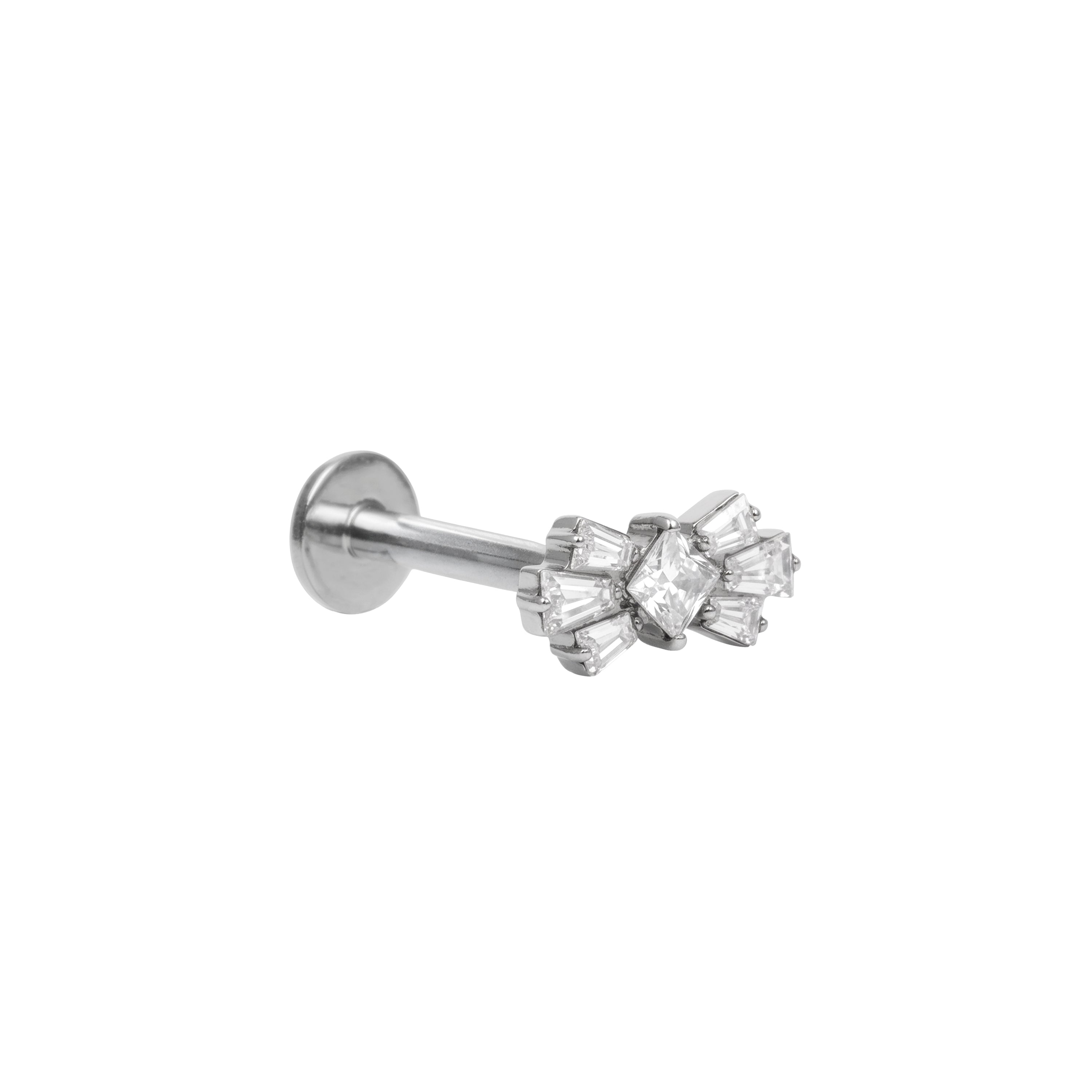 Piercing in titanio con zirconia brillante - Bartako