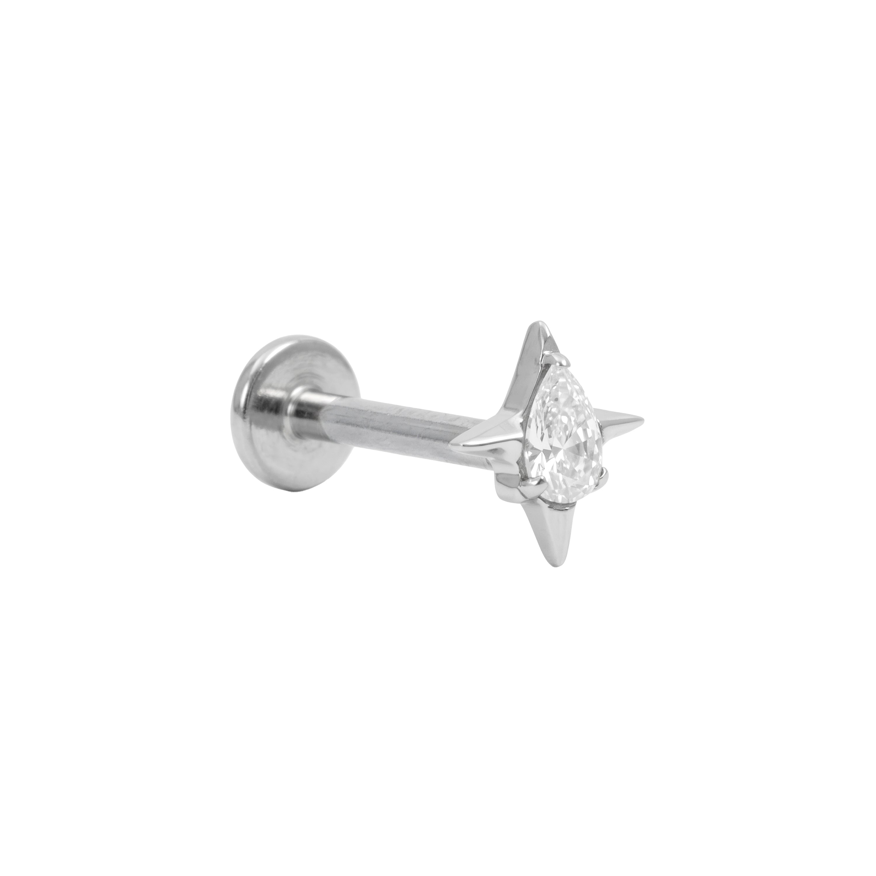 Piercing in titanio con brillante zircone cubico - Tana