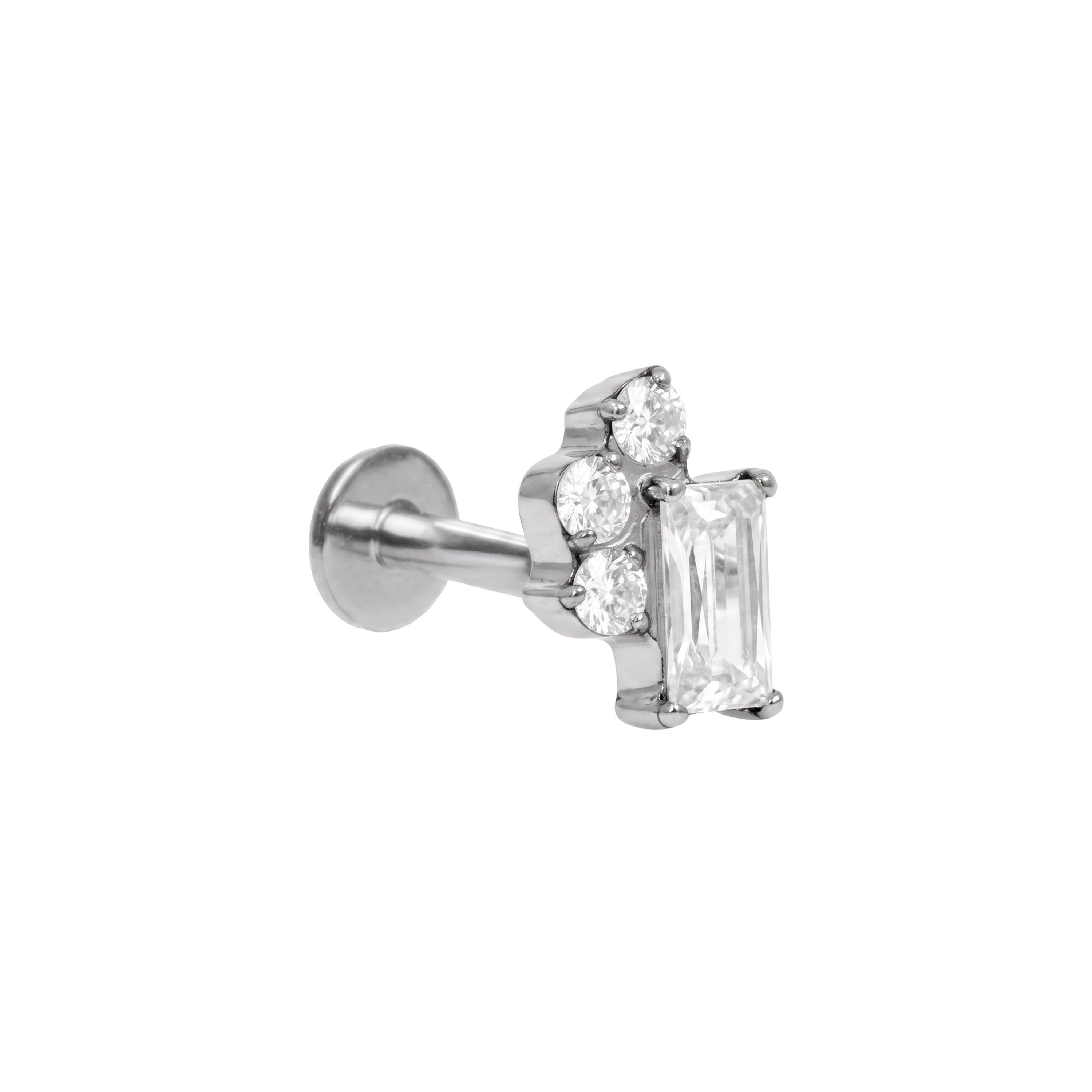 Titanpiercing mit funkelndem Zirkon – Foli