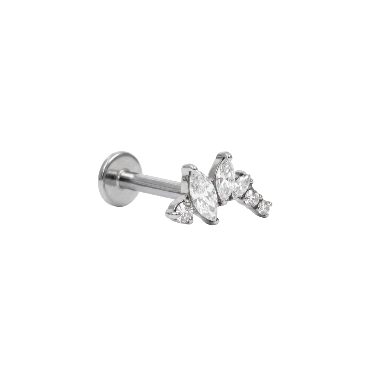 Piercing in titanio con zirconia brillante - Koludan