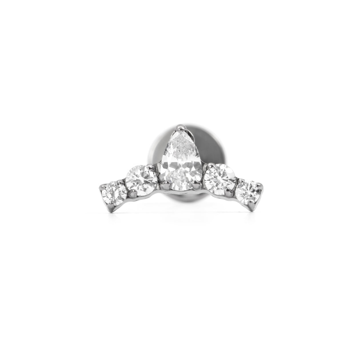 Piercing en titane avec oxyde de zirconium brillant - Curvros