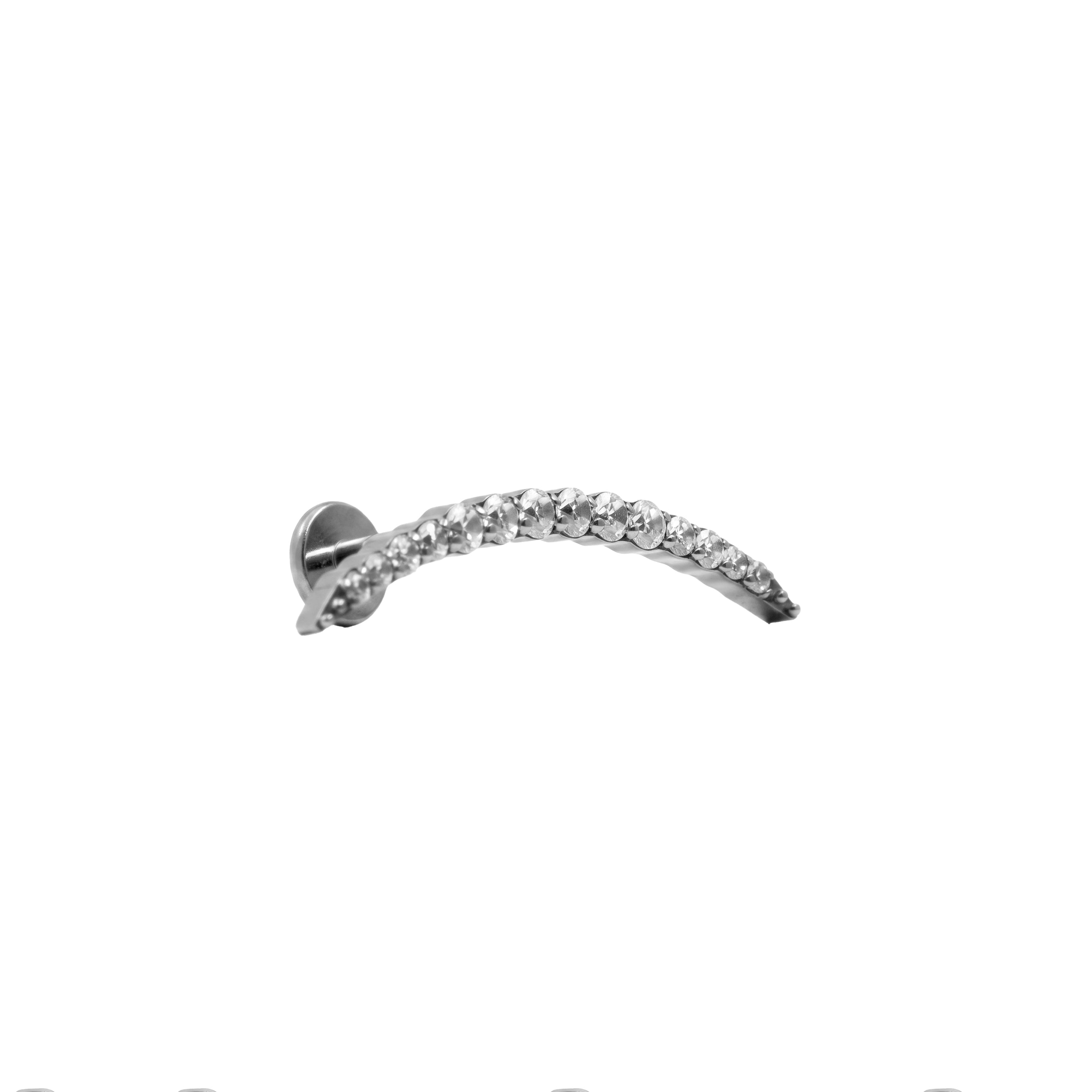 Piercing in titanio con zircone brillante - Gletli