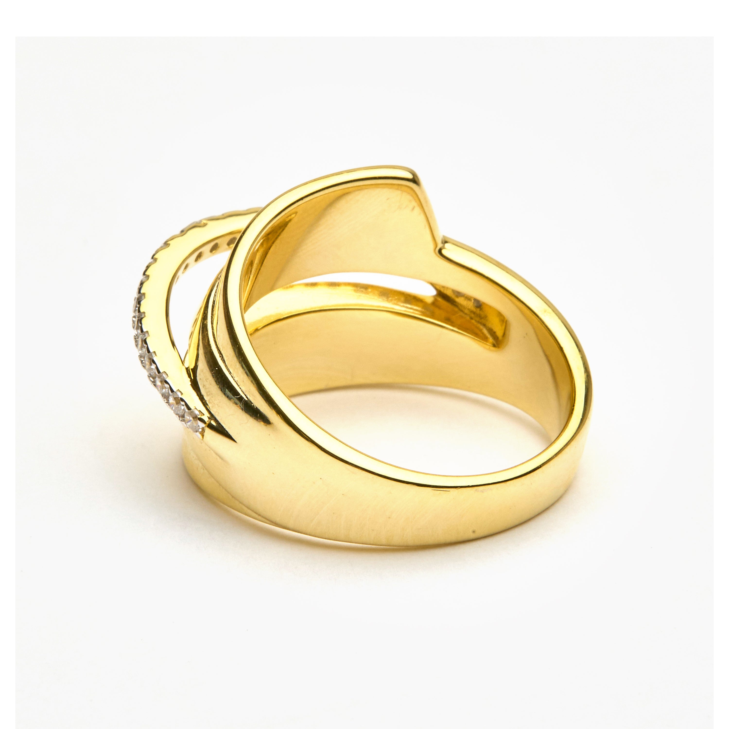 925er Silberring mit Zirkonia, vergoldet mit 18k - Makho