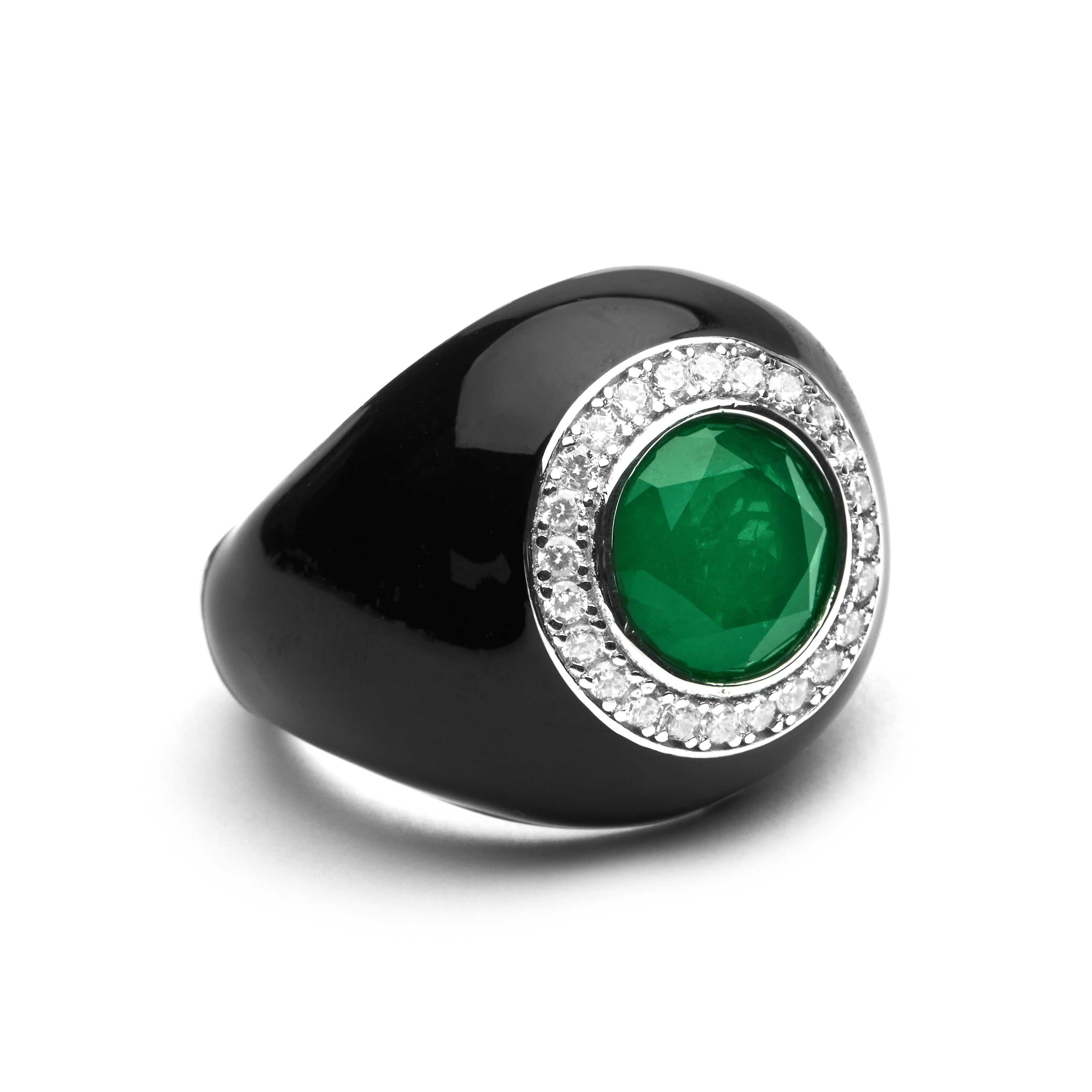 Anello in Argento Sterling 925 e Quarzo Idrotermale Verde Chiaro finito in rodio - Iosa