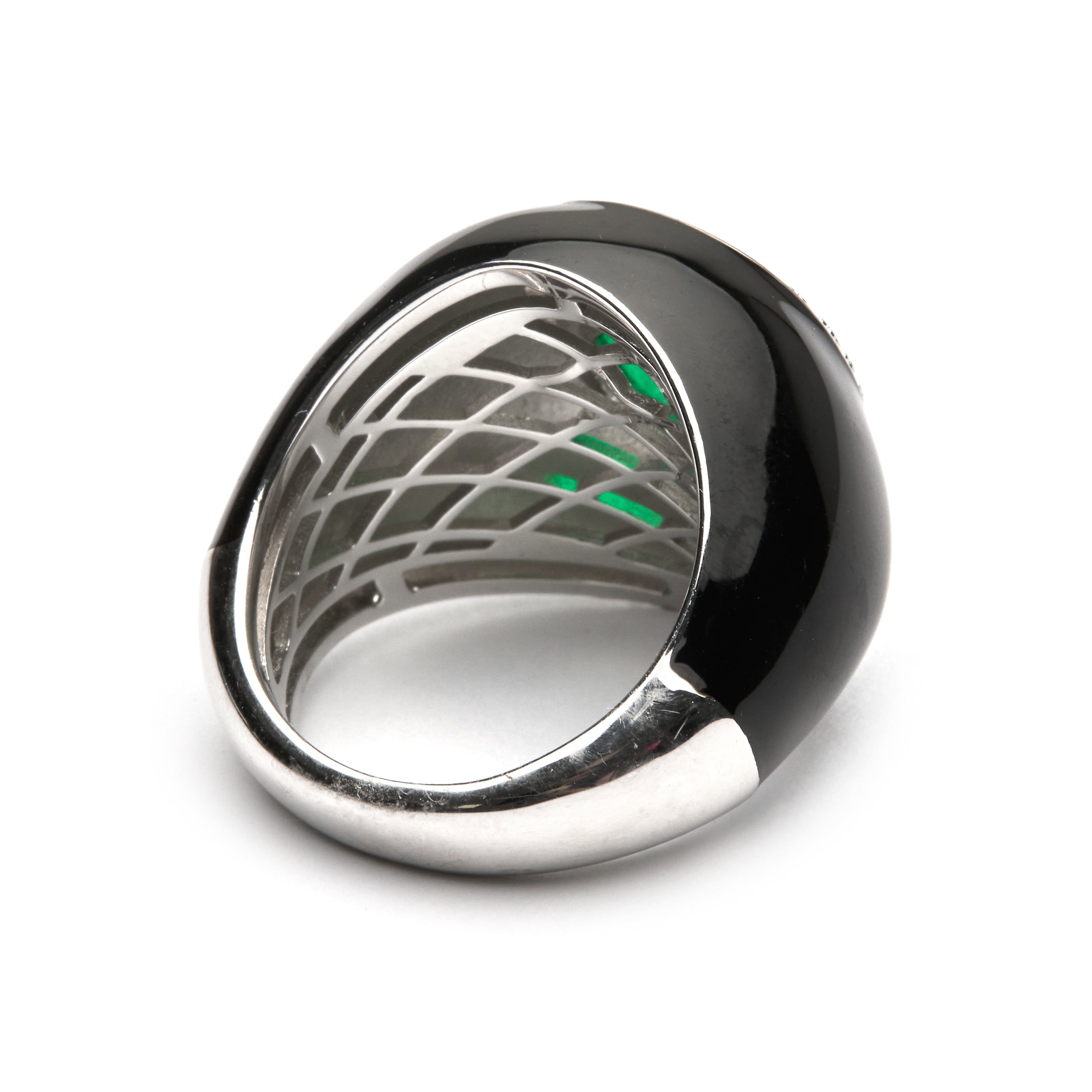 Anello in Argento Sterling 925 e Quarzo Idrotermale Verde Chiaro finito in rodio - Iosa