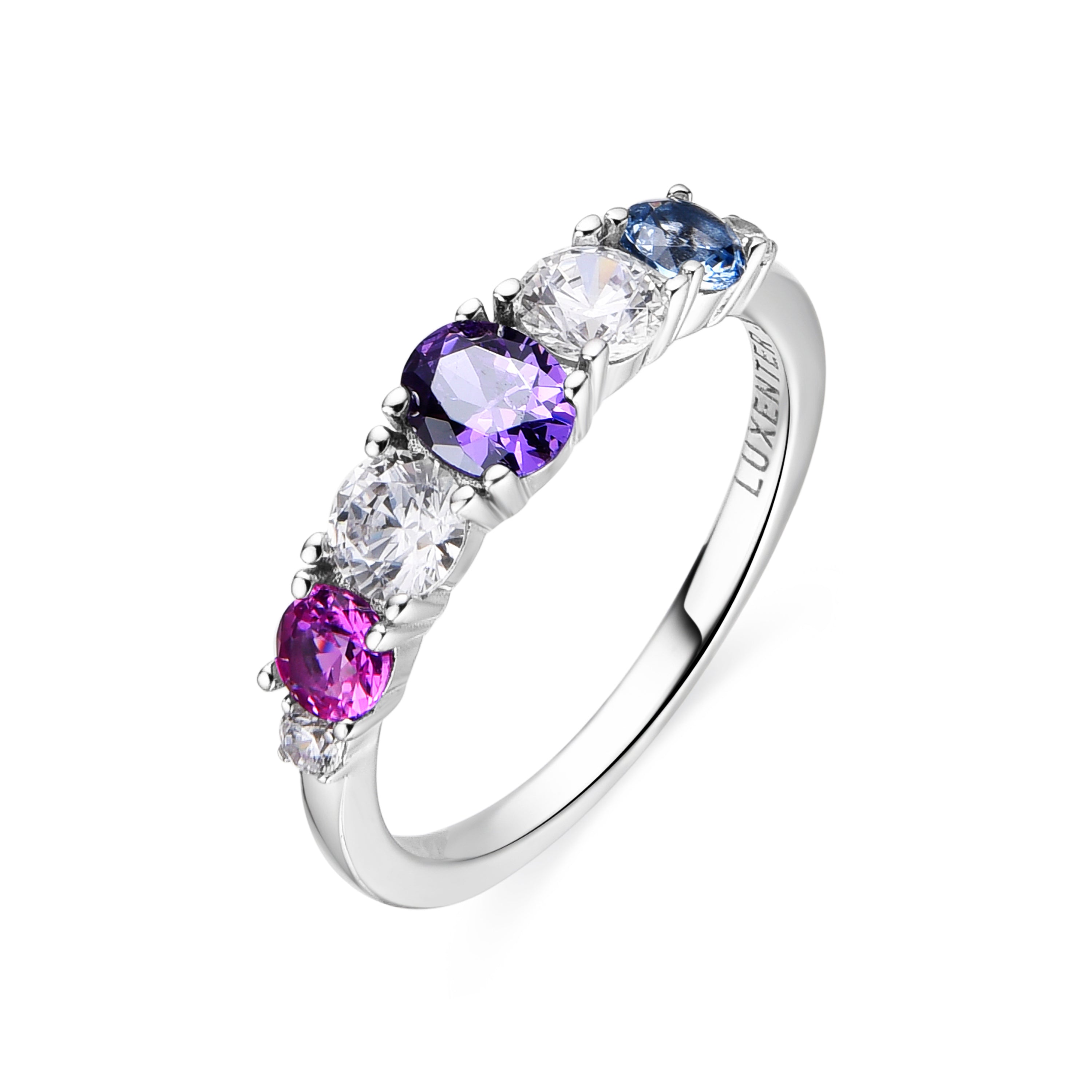 Bague en Argent Sterling 925 et Zircons Multicolores finis en rhodium - Yrma