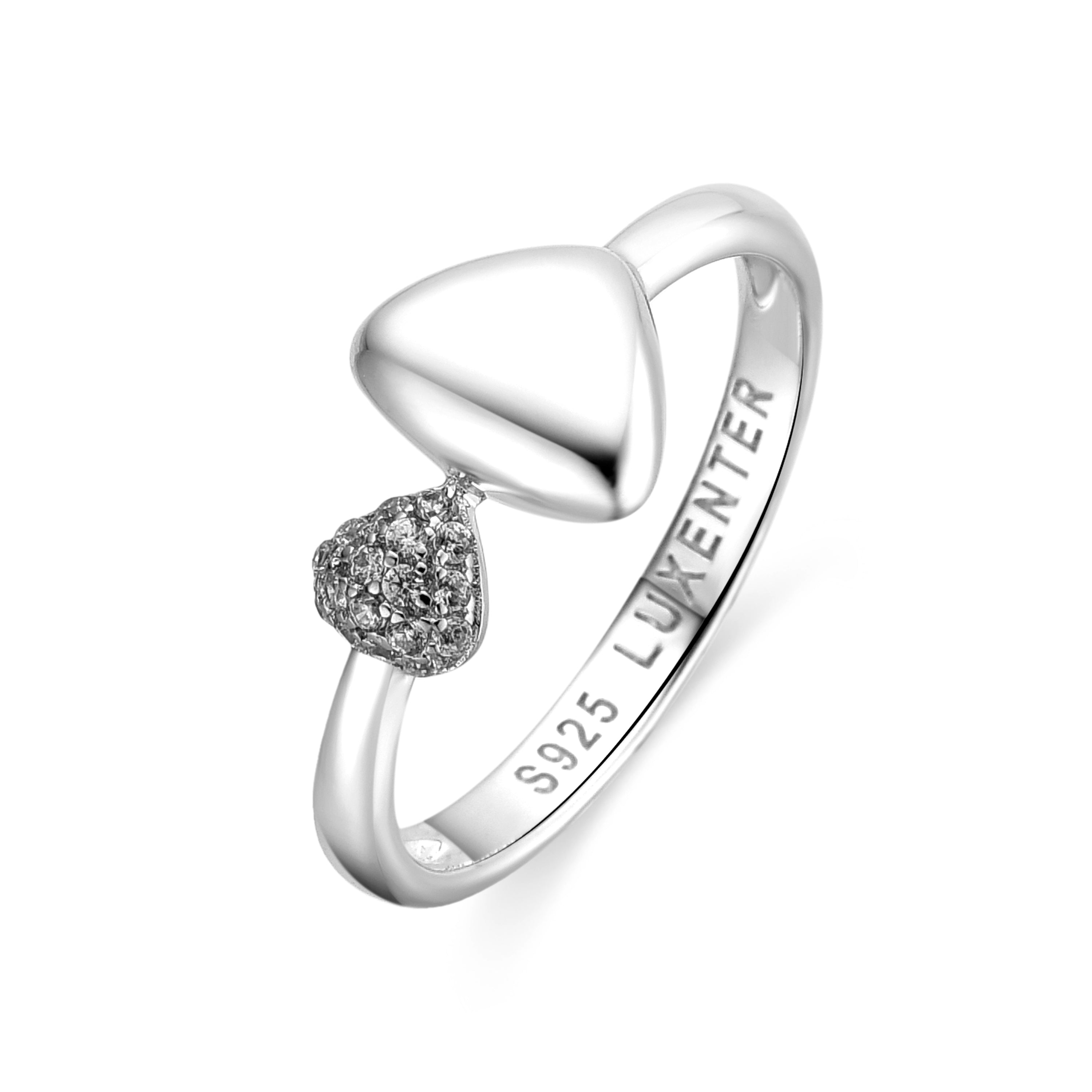 Anel de Prata de Lei 925 e Zircónia Brilhante acabamento ródio - Pesha