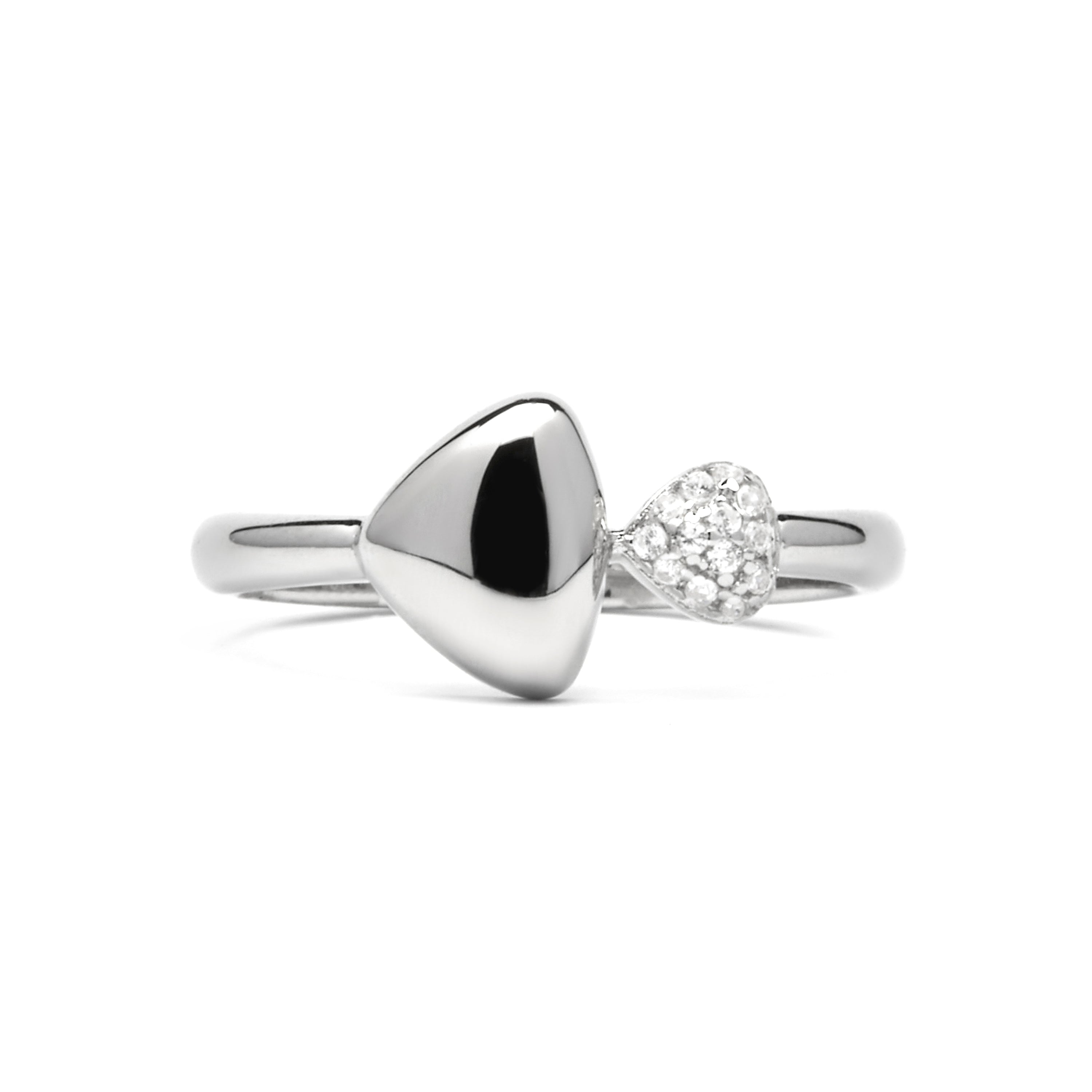 Anello in Argento Sterling 925 e Zirconia Brillante finitura rodio - Pesha