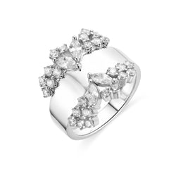 Anillo de Plata de Ley 925 y Circonita Brillante acabado rodio - Larent