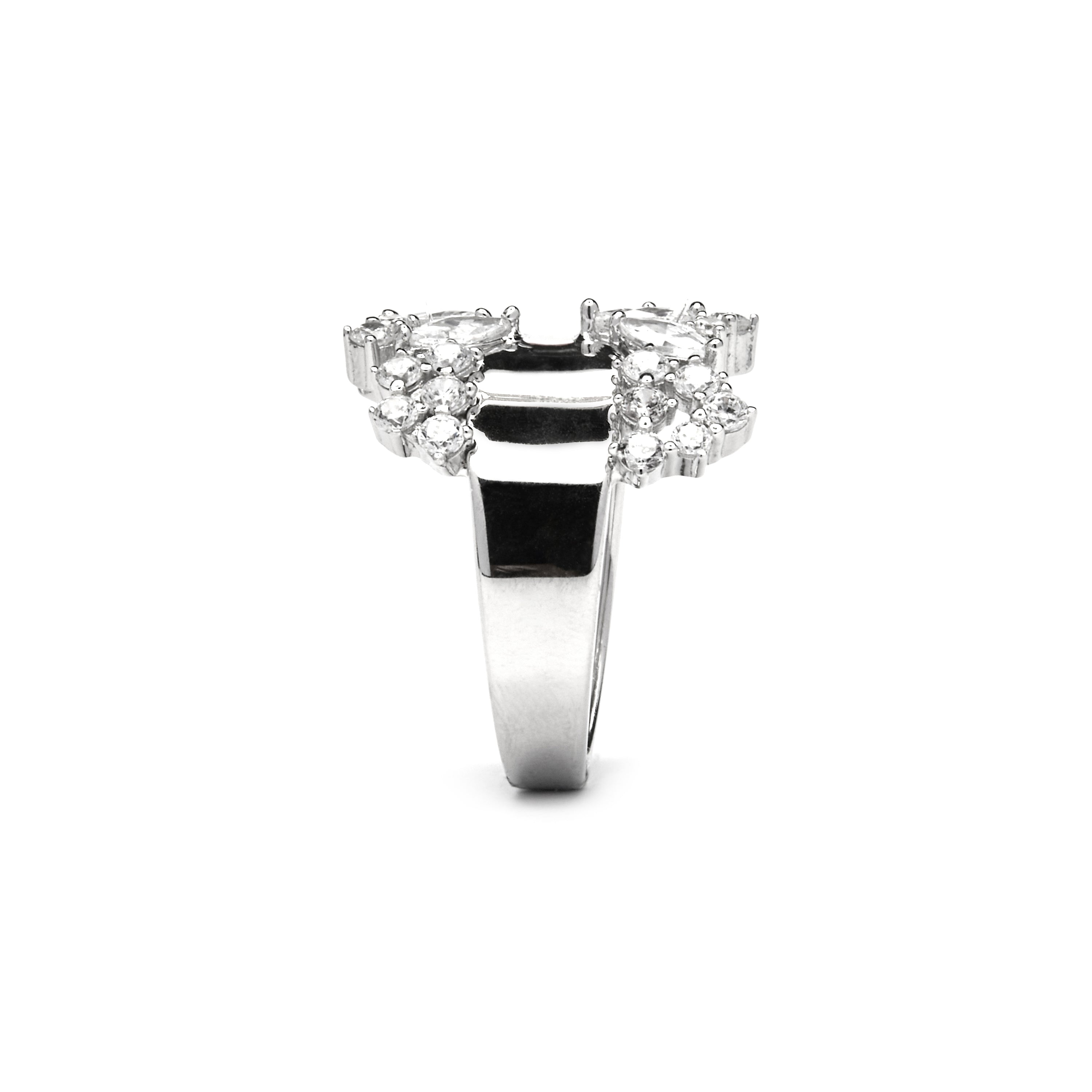 Anillo de Plata de Ley 925 y Circonita Brillante acabado rodio - Larent