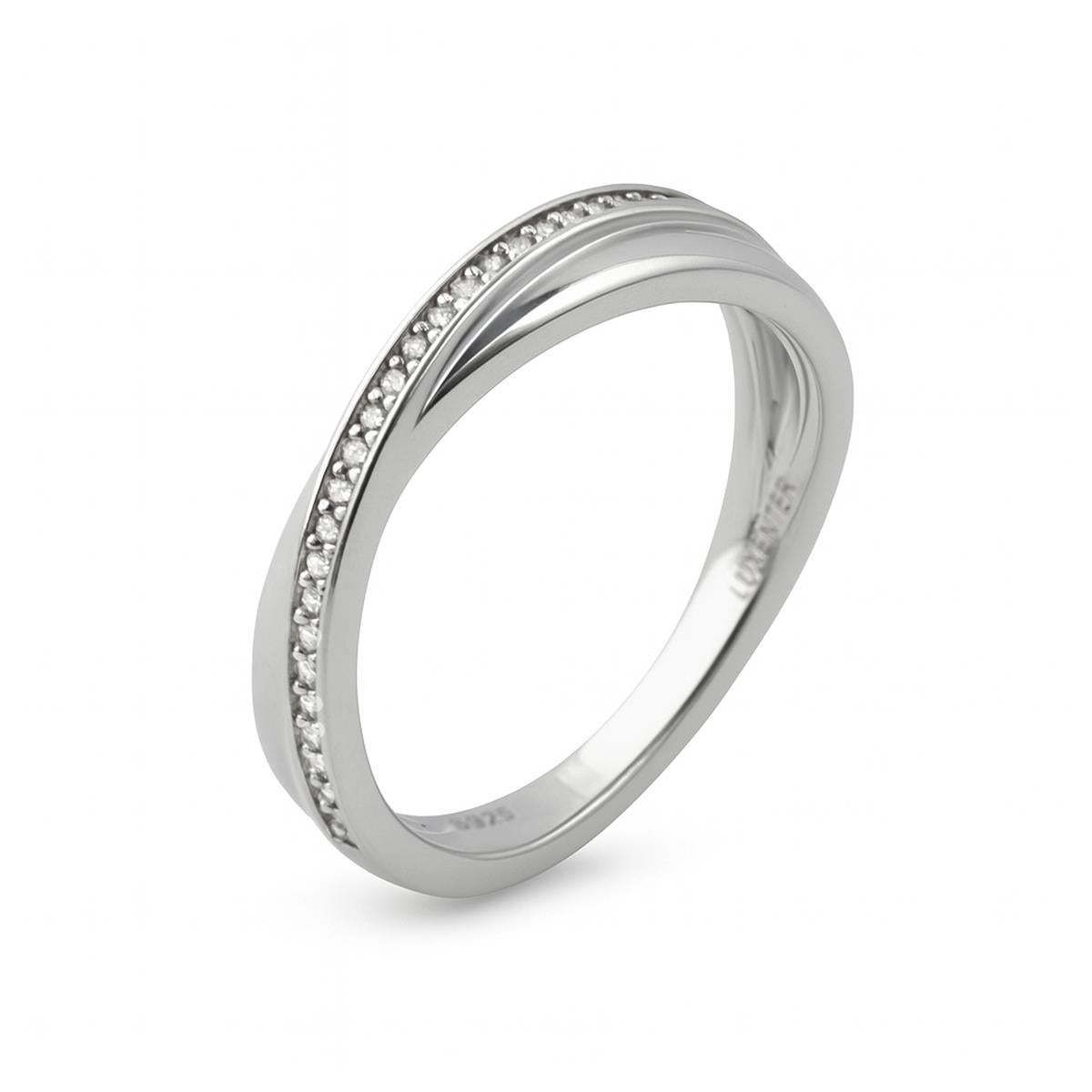 Anillo de Plata de Ley 925 y Circonita Brillante acabado en rodio - Tarmi