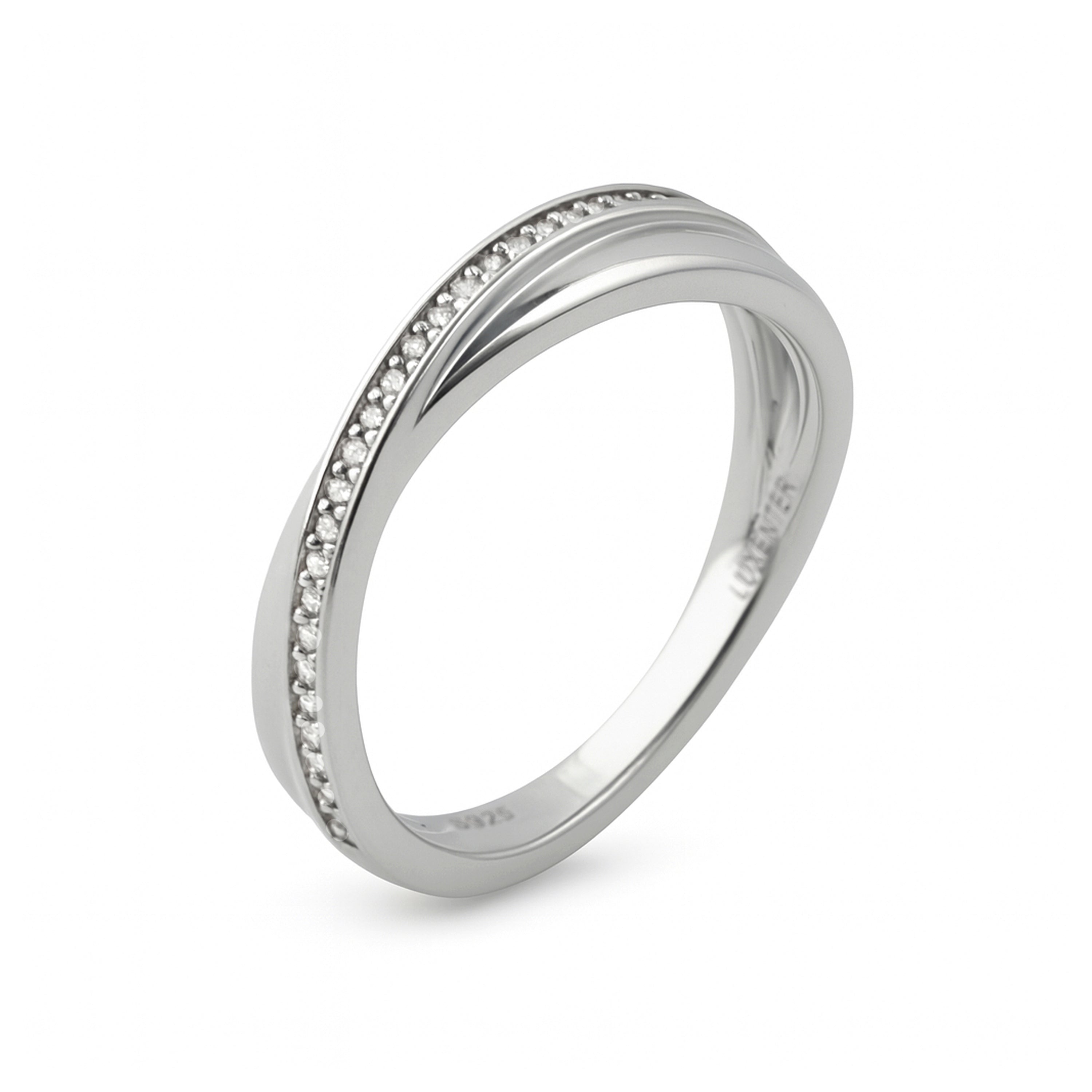 Anello in Argento Sterling 925 e Zirconia Brillante con finitura in rodio - Tarmi