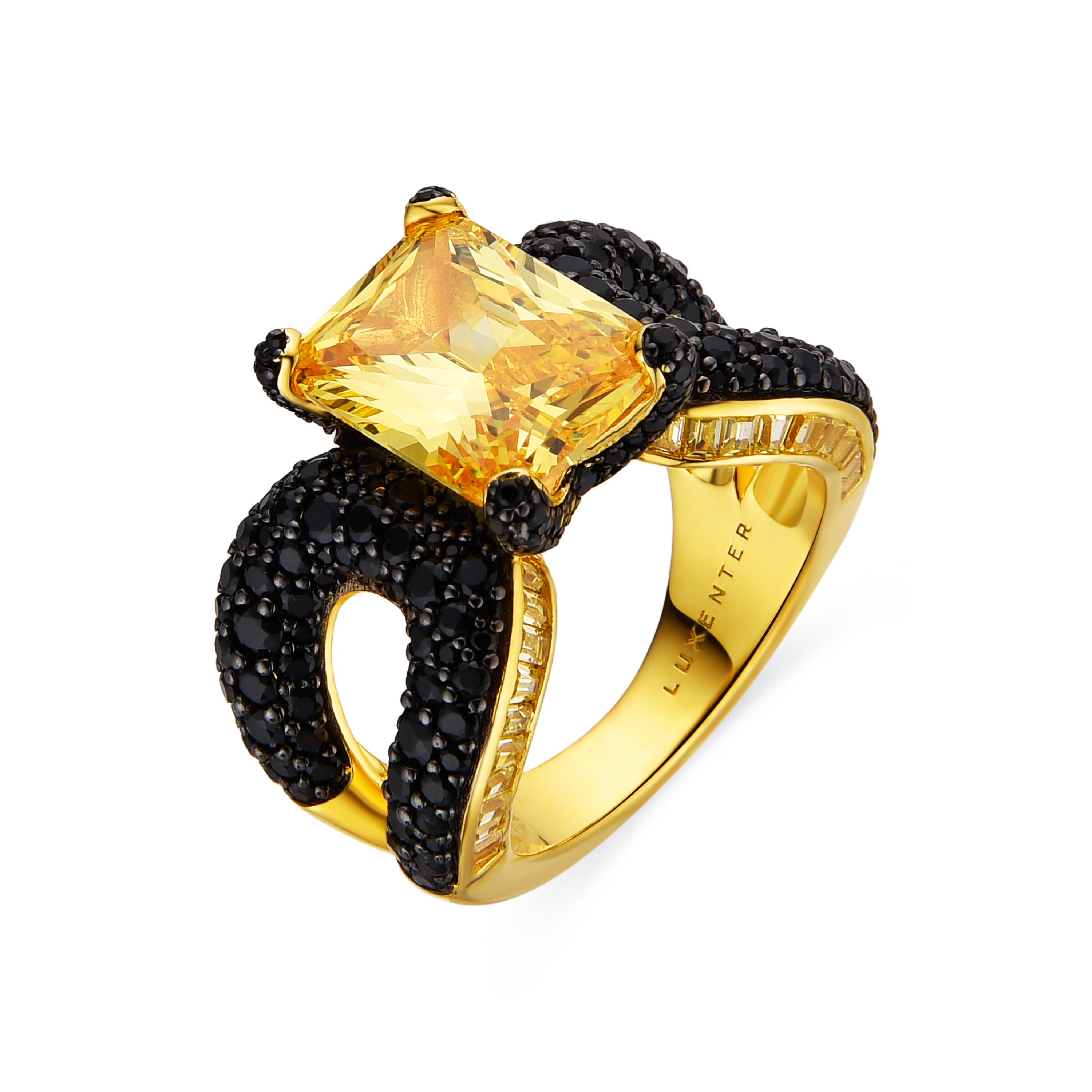 Bague en argent sterling 925 et Padparadscha finition or 18k - Kahanza