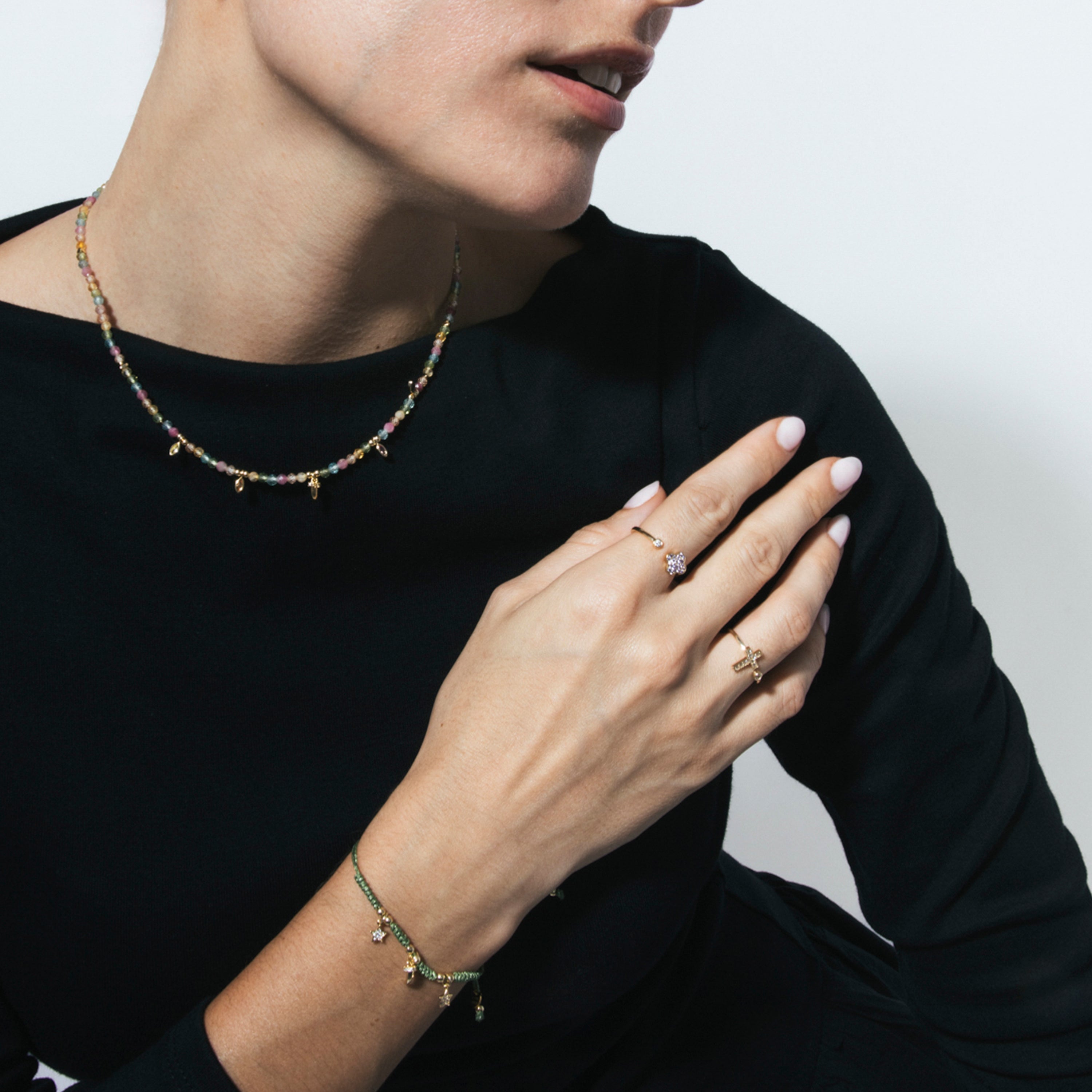 Bague en argent sterling 925 et zircon brillant finition or jaune 18k - Dracka