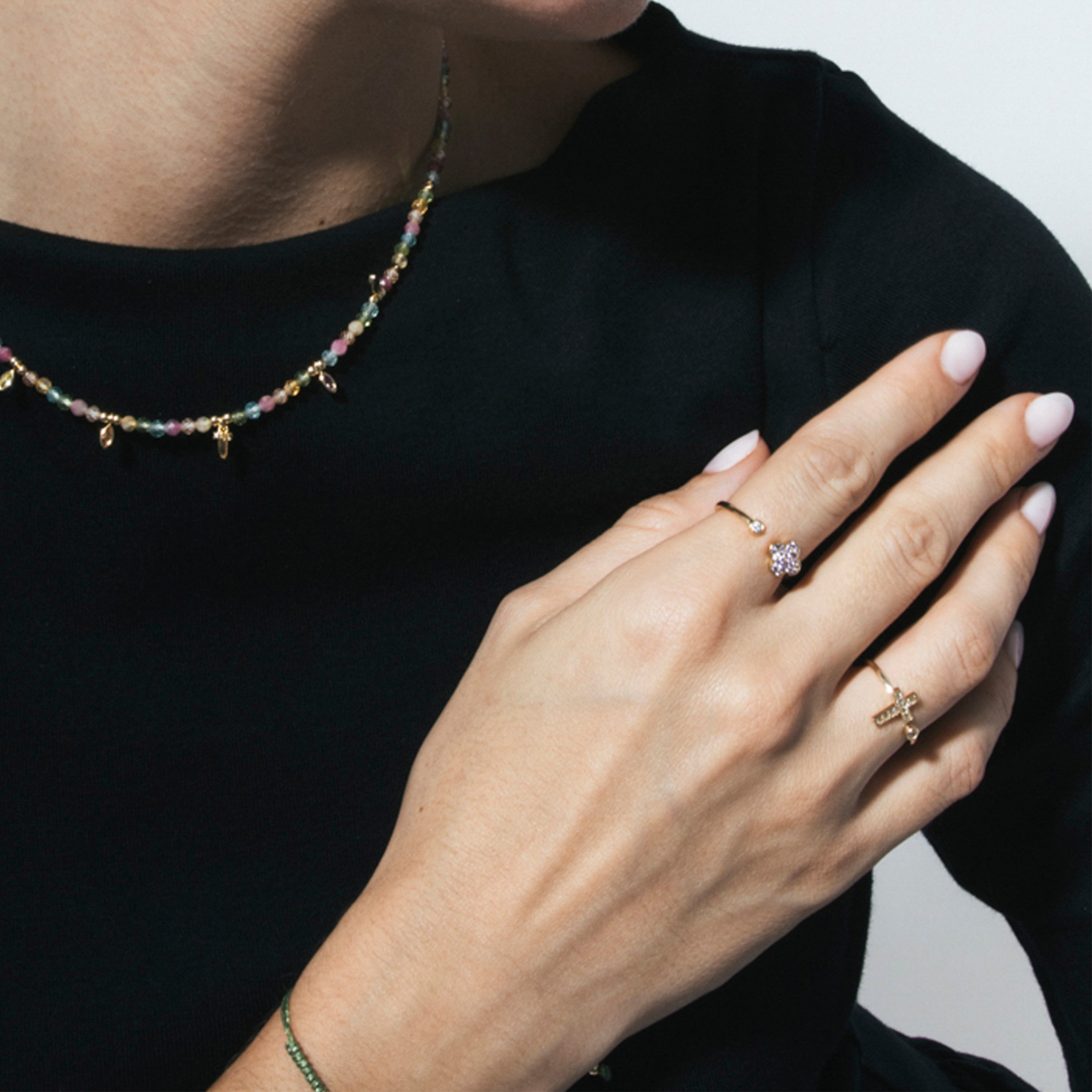 Anillo de Plata de Ley 925 y Circonita Brillante acabado en oro amarillo 18k - Dracka