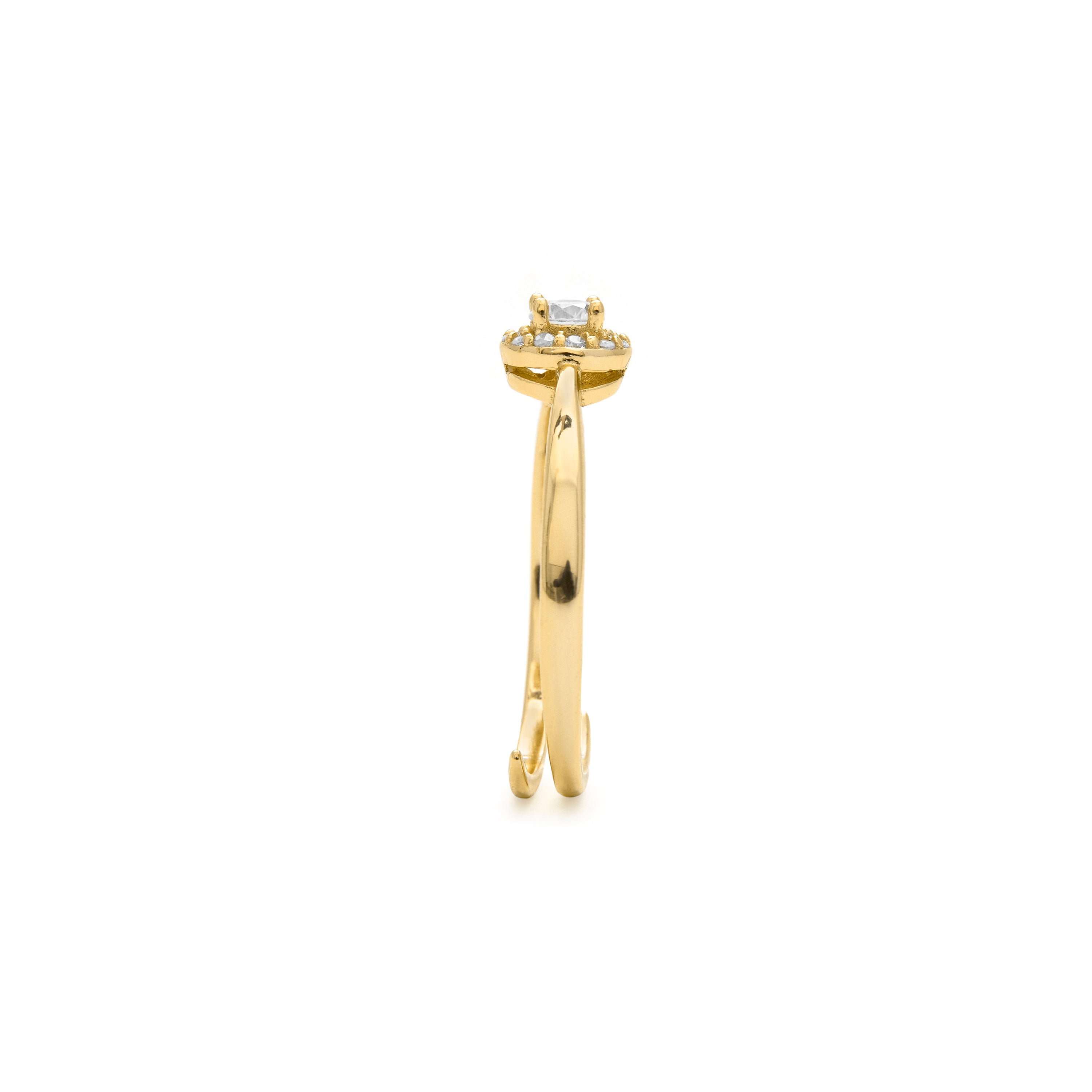 925 Sterling Silver Ring with Brilliant Cubic Zirconia finished in 18k Yellow Gold - Aldra