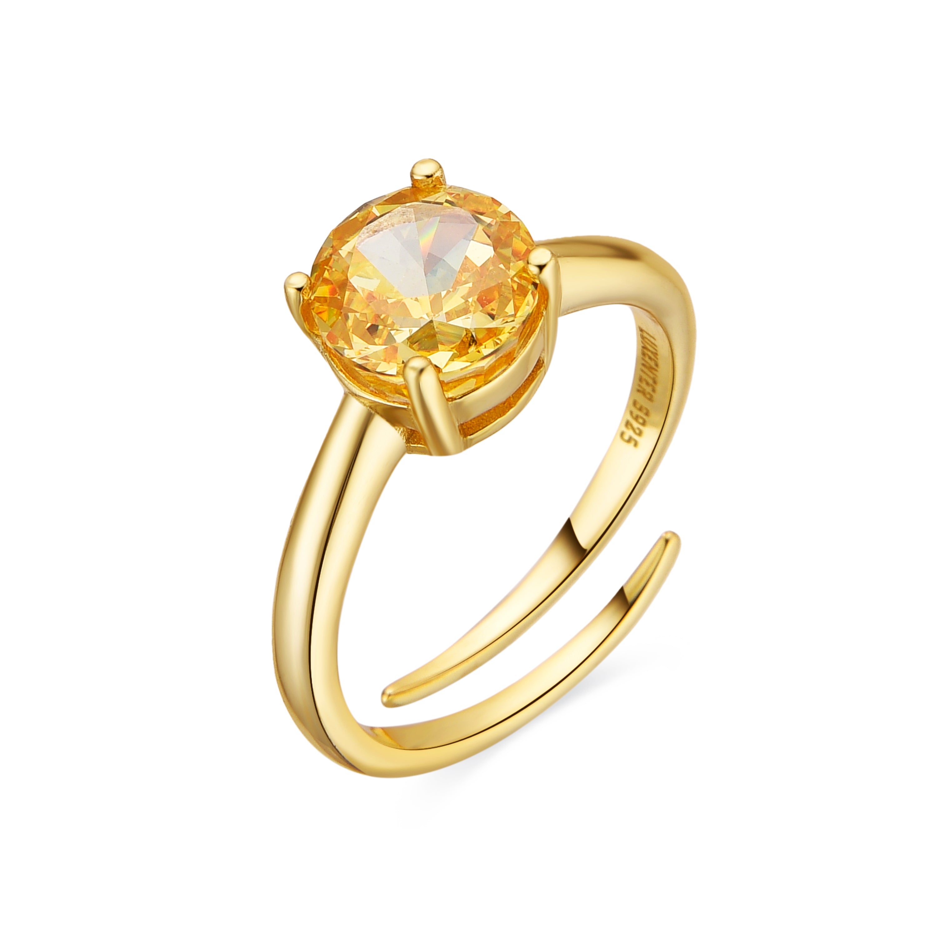 Anel de Prata de Lei 925 e Padparadscha acabamento em ouro 18k - Baran