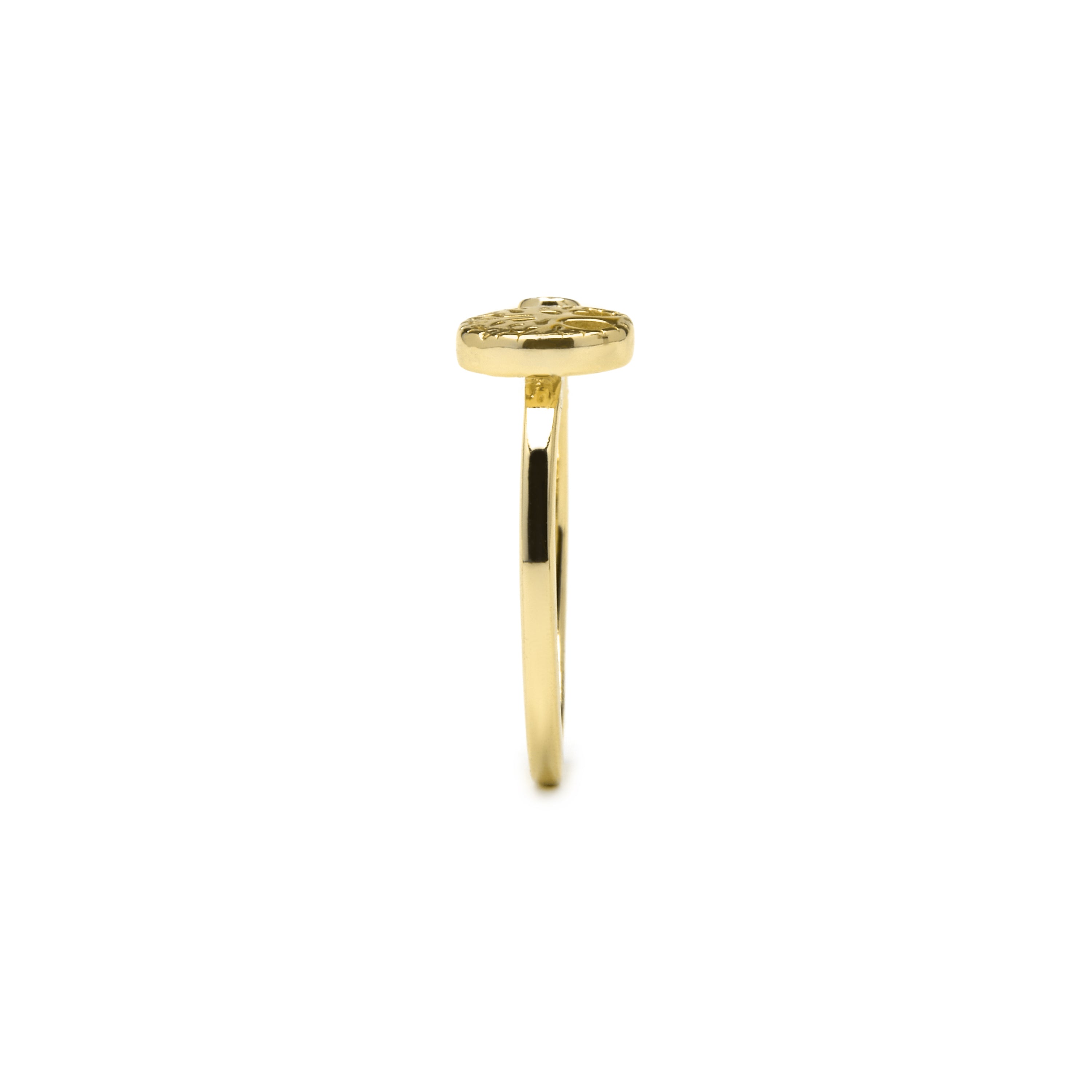 Anello in Argento Sterling 925 e Zirconia Brillante finitura in oro giallo 18k - Albero della Vita
