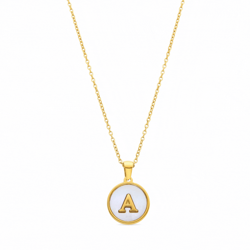 Collar de Madreperla Blanca acabado en oro amarillo 18K - Alphabet