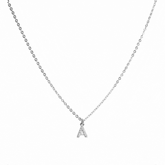 Collar con Circonita Brillante acabado plata - Alphabet